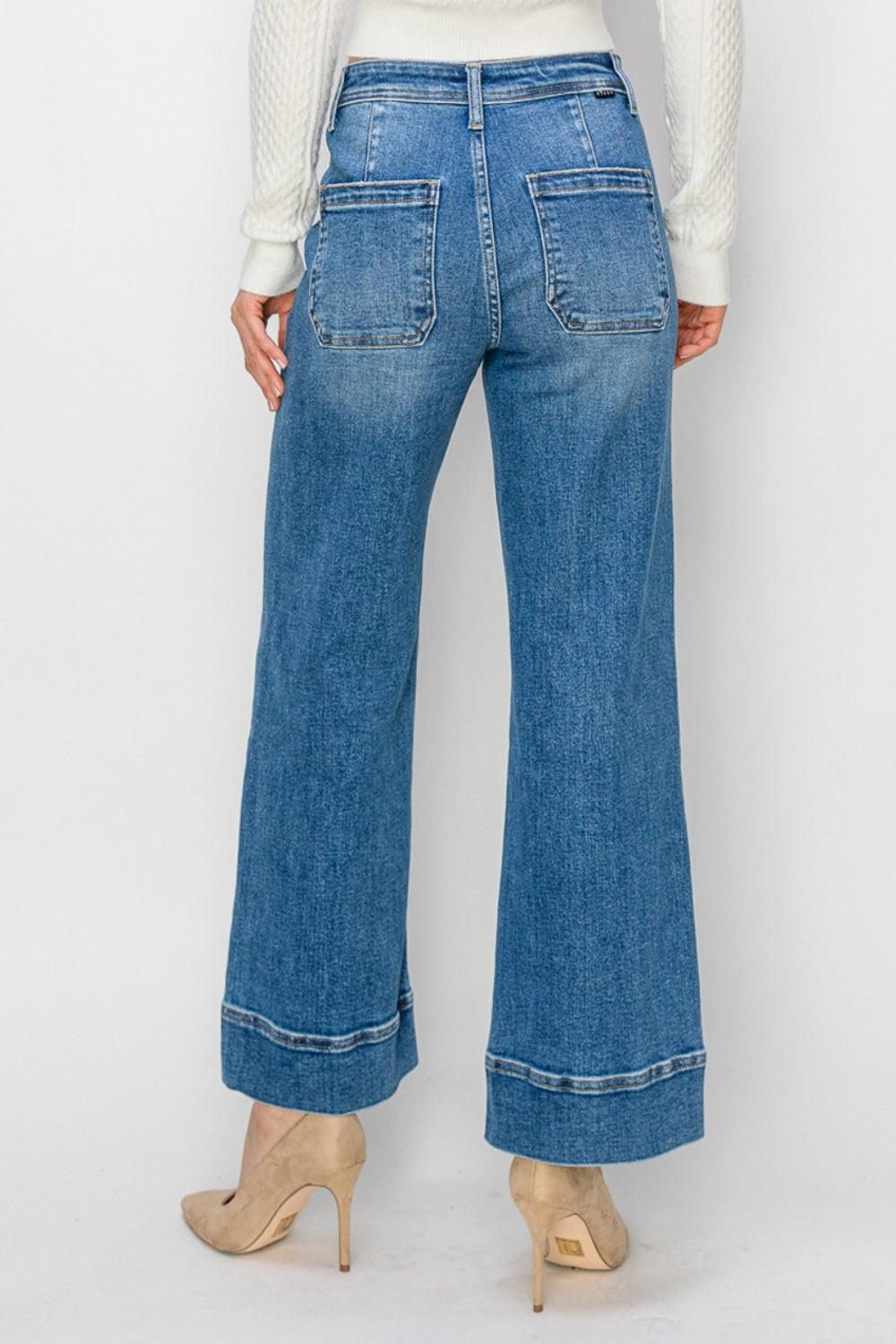 Stilla | Fuld størrelse høj talje bred ben jeans