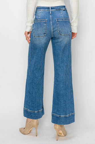 Stilla | Fuld størrelse høj talje bred ben jeans