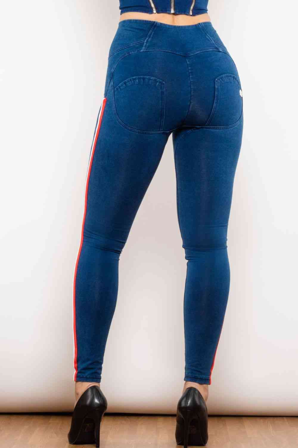 Stilla | Stripe Lynlås Lukning Skinny Jeans