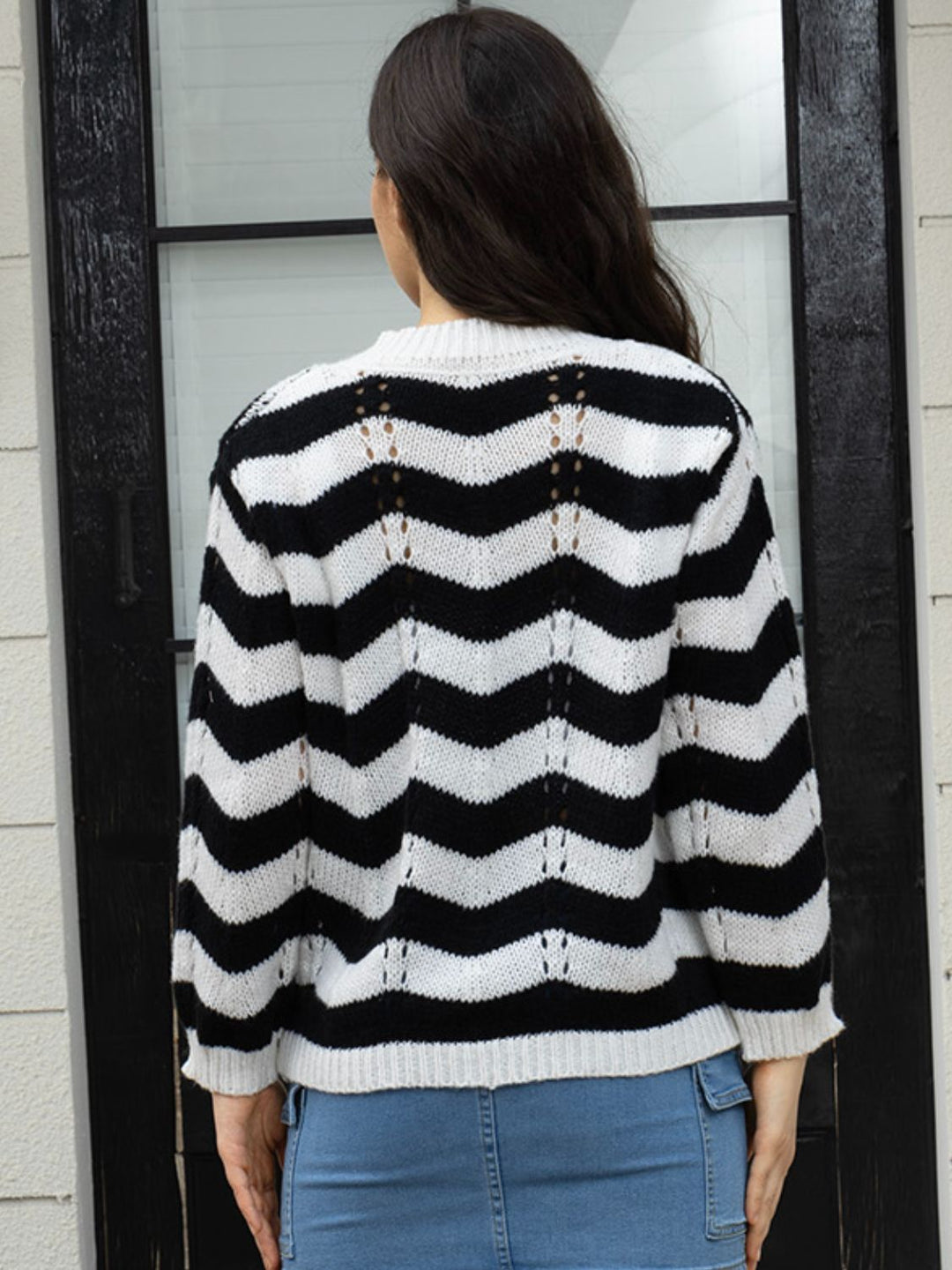 Stilla | Stribet V-hals Sweater