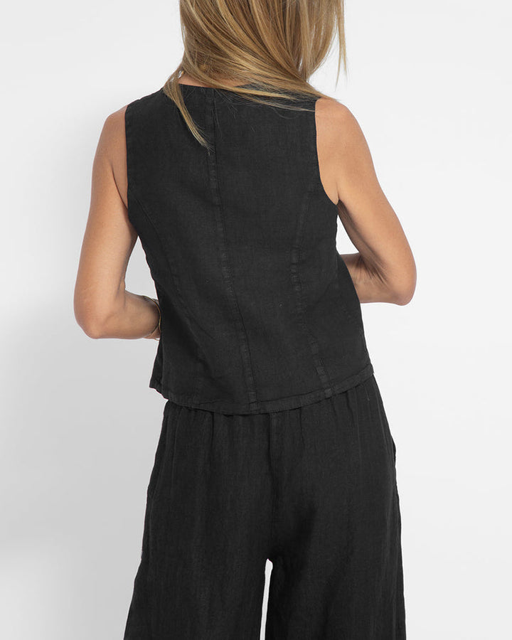 Skovae | Elegant 2-delt sæt linned brede bukser & vest