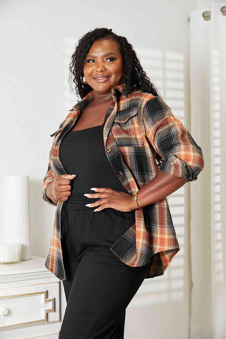 Stilla | Take Plaid Dropped Shoulder Shirt