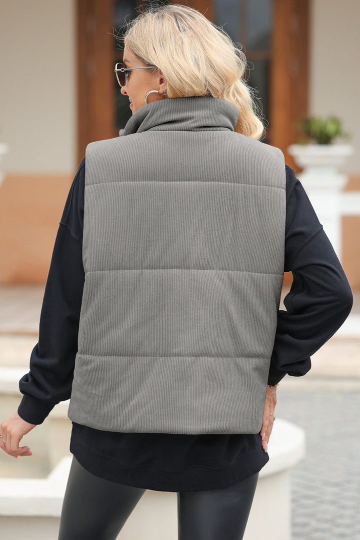 Stilla | Zip Up Turtleneck Vest Coat