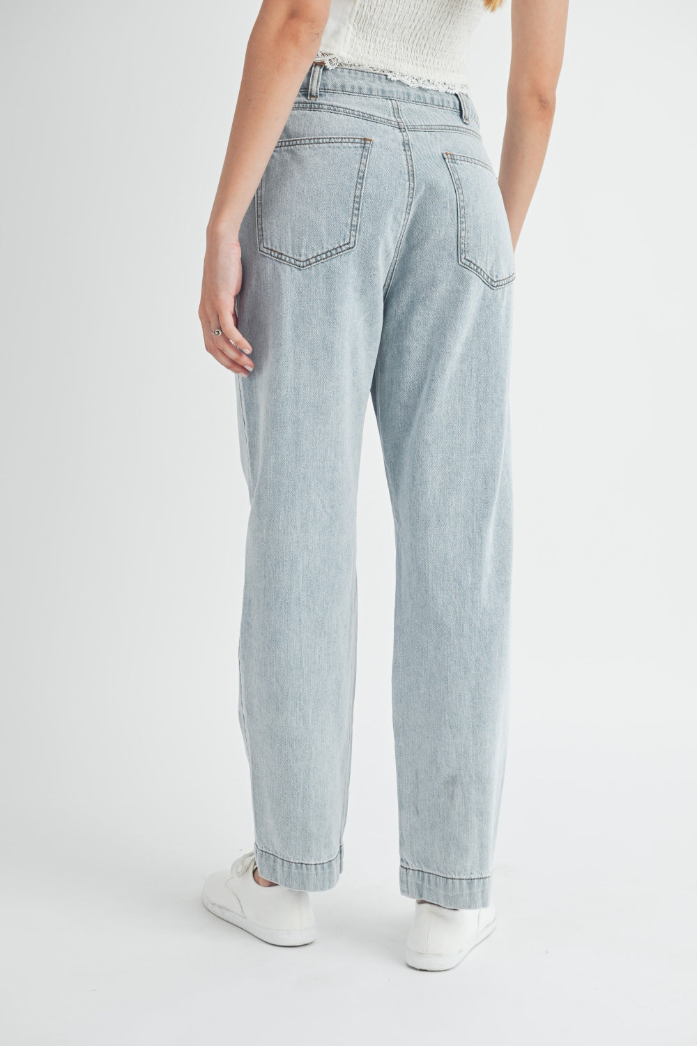 Stilla | Plisseret Frontdetalje Lige Jeans