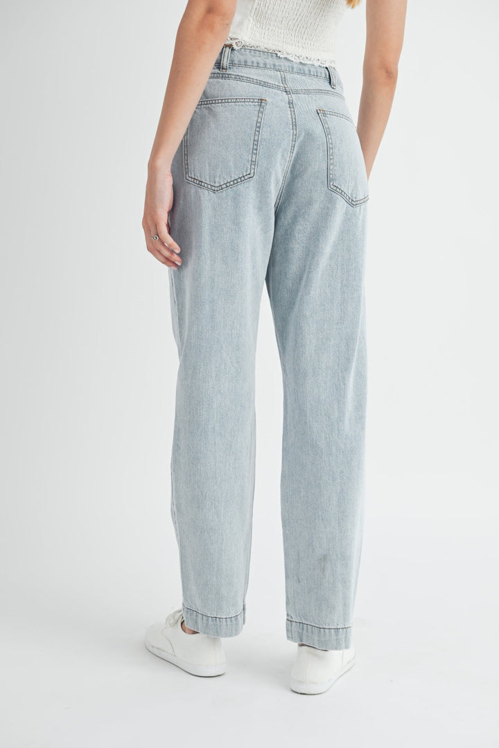 Stilla | Plisseret Frontdetalje Lige Jeans