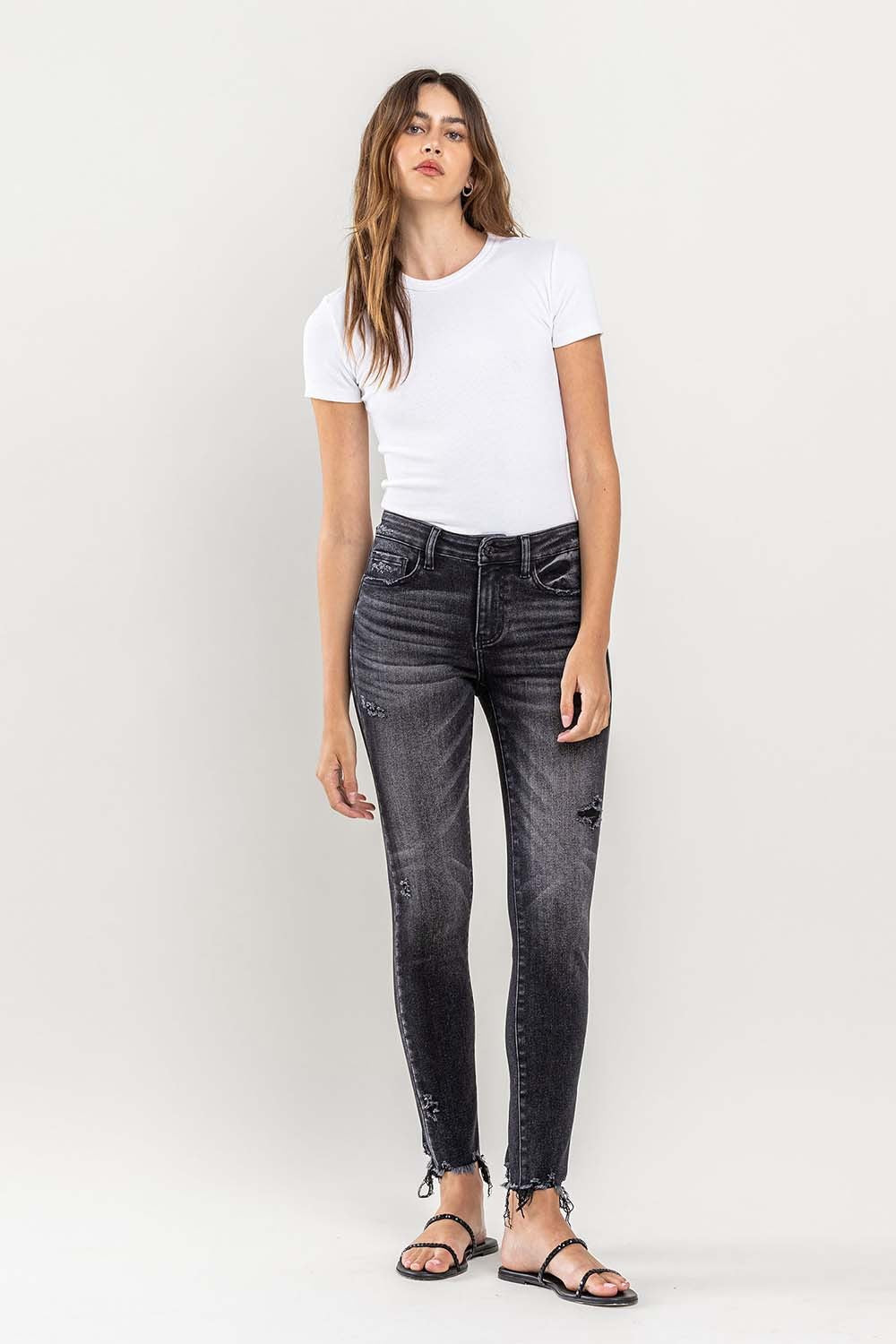 Stilla | Raw Hem Cropped Skinny Jeans