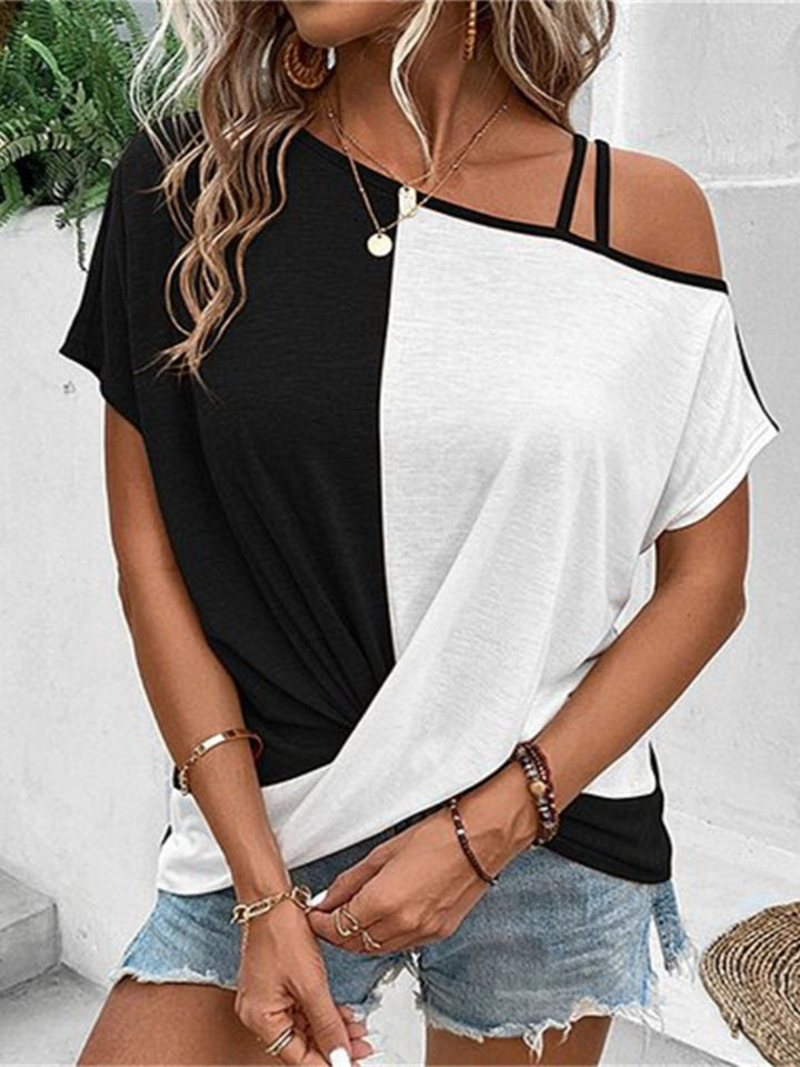 Stilla | Asymmetrisk Hals Kort Ærme T-Shirt
