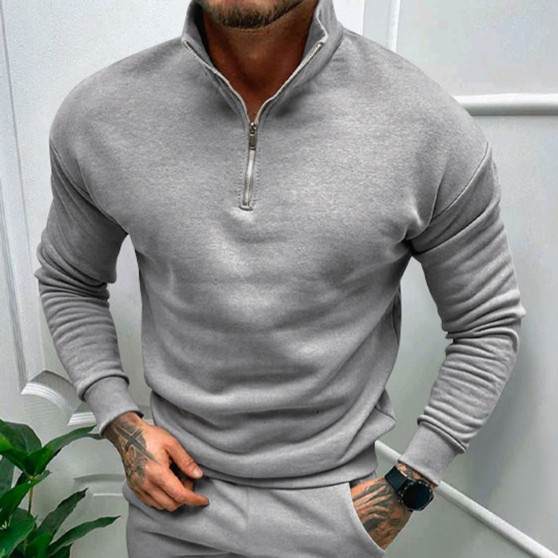 Stilla | Pullover med Halv-Zip Stående Krave