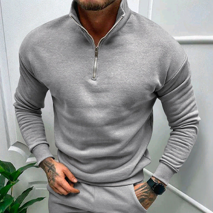 Stilla | Pullover med Halv-Zip Stående Krave