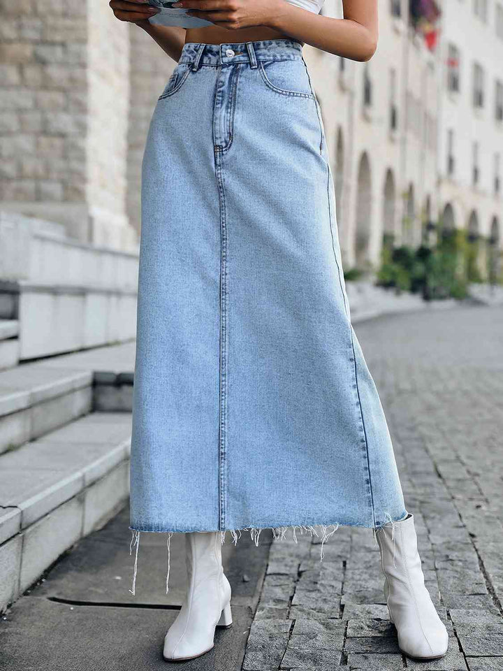 Stilla | Hem Denim Nederdel