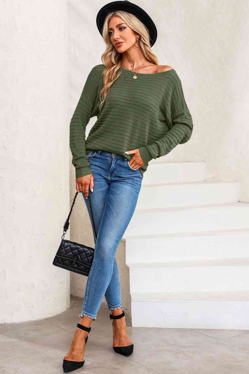 Stilla | Ribbet Rund Hals Sweater