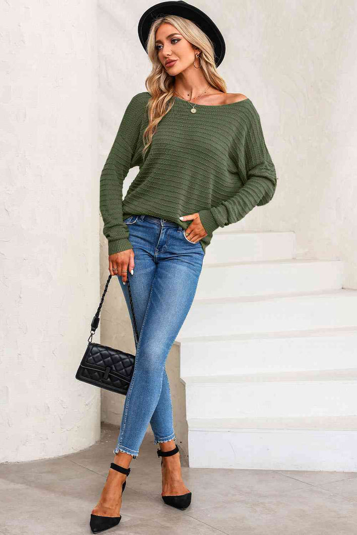 Stilla | Ribbet Rund Hals Sweater
