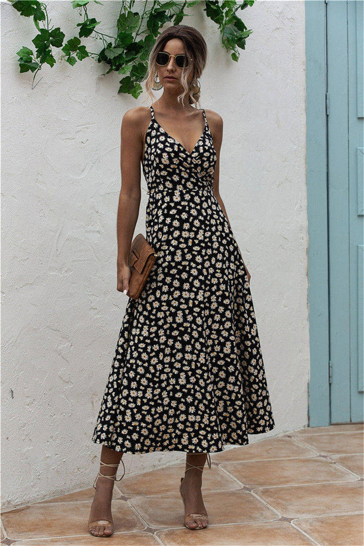 Stilla | Print Surplice Midi Cami Kjole