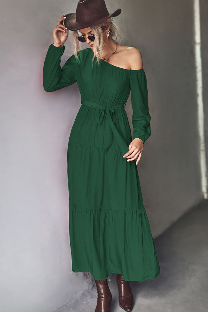 Stilla | One-Shoulder Lagdelt Maxi Kjole