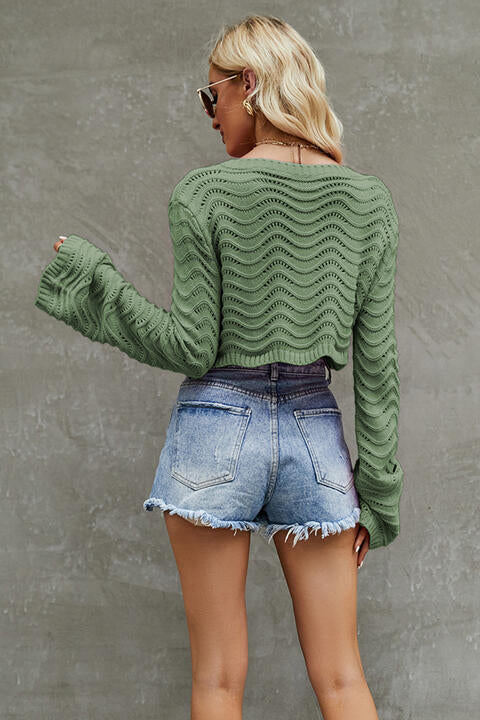Stilla | Hals Langærmet Beskåret Sweater