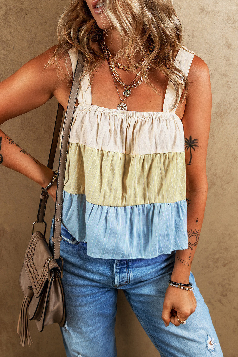 Stilla | Block Square Neck Wide Strap Cami