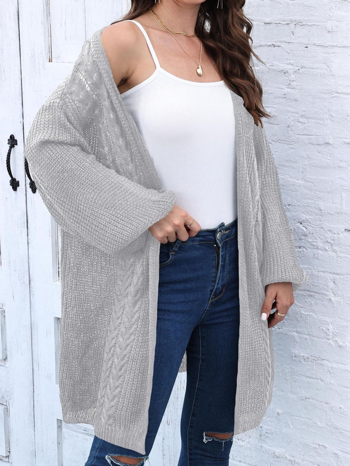 Stilla | Strik Åben Front Langærmet Cardigan