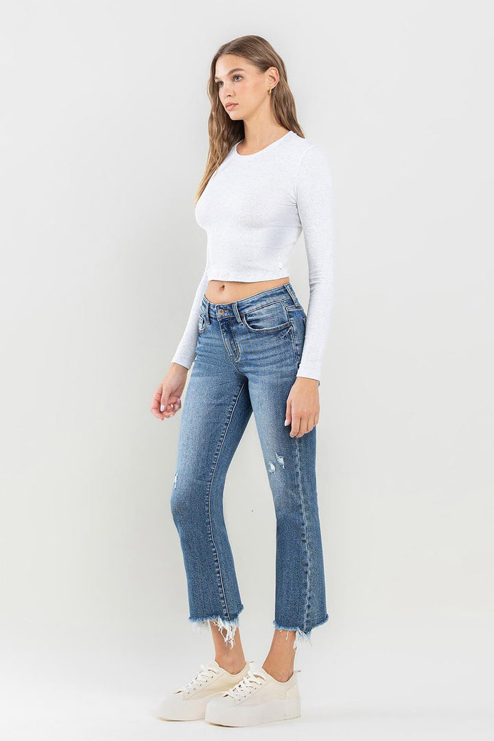 Stilla | Mid Rise Frayed Hem Jeans