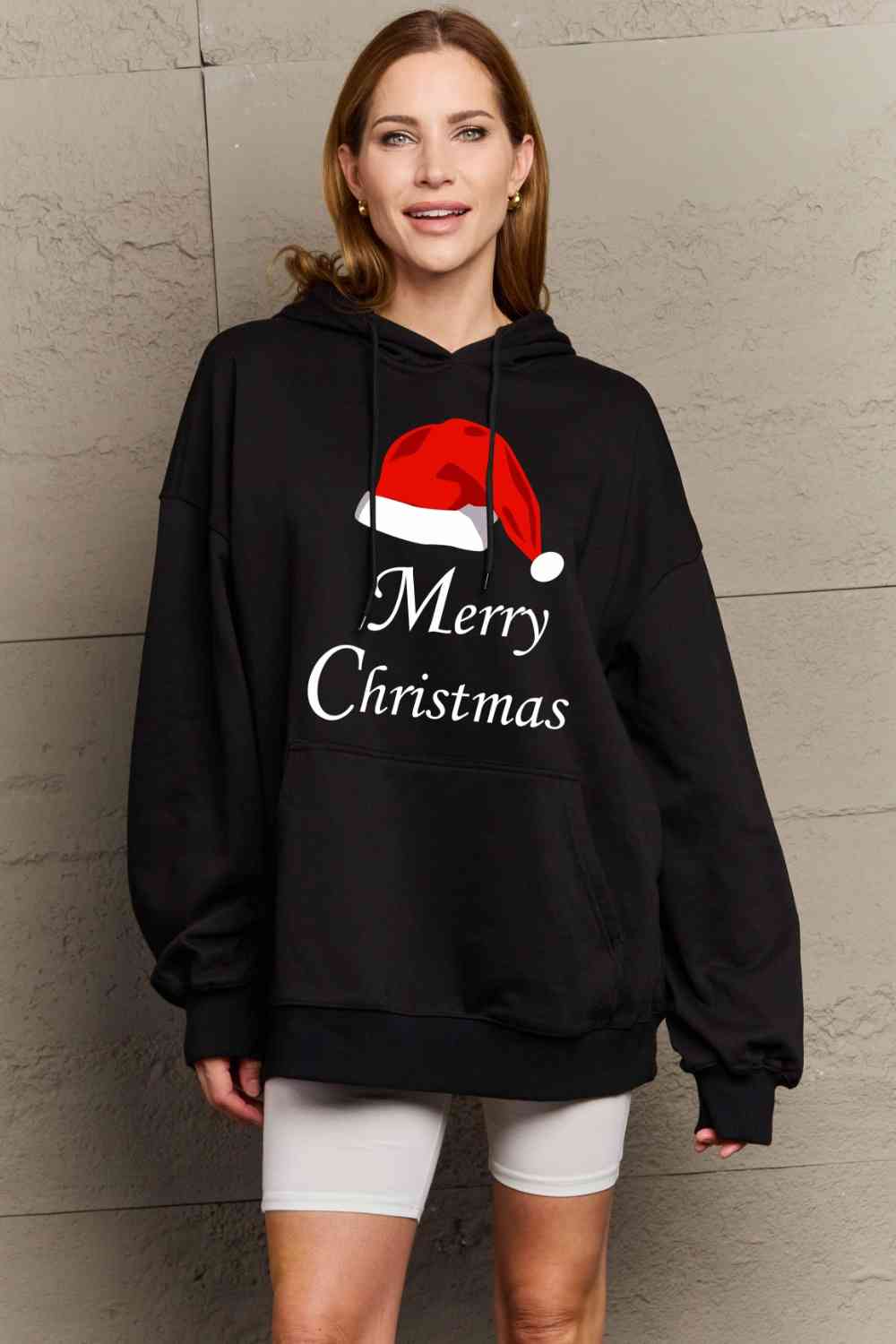 Stilla | Love Plus Size Merry Christmas Graphic Hoodie