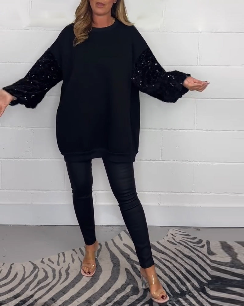 Stilla | Pullover sweatshirt med rund halsudskæring og lange ærmer