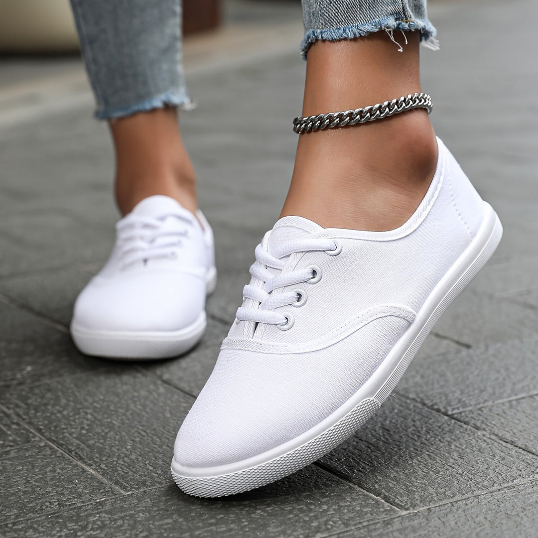 Skovae | Behagelige Lave Canvas Sneakers I Hvid