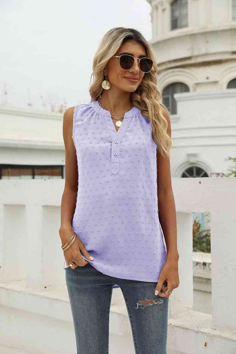 Stilla | Dot Notched Neck Tank