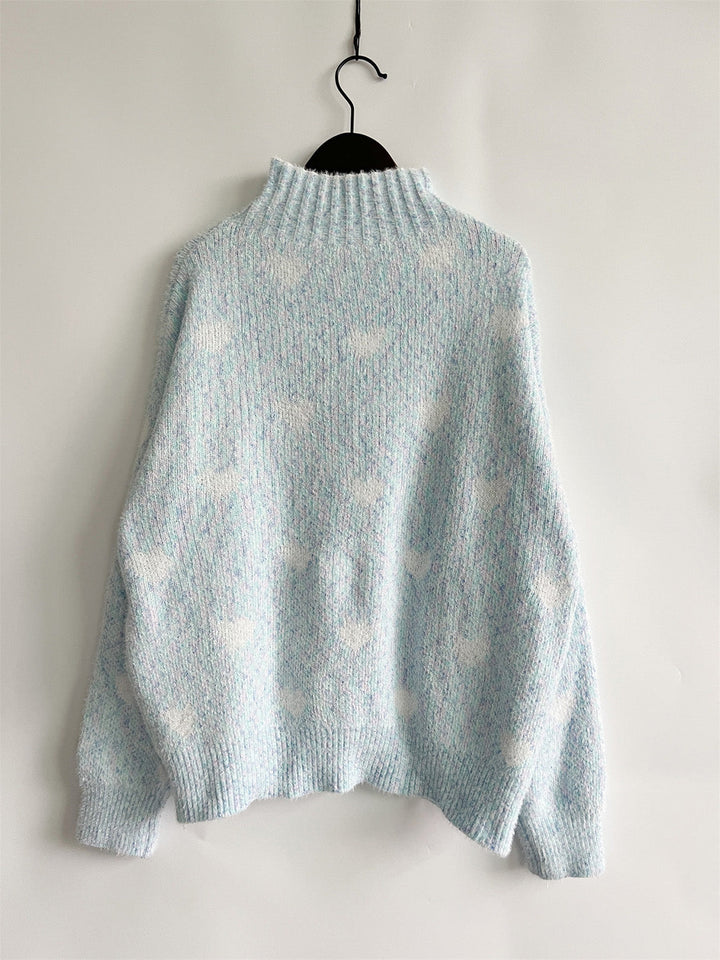 Stilla | Heathered Turtleneck Drop Shoulder Sweater