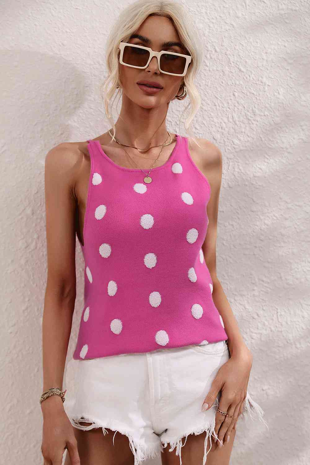 Stilla | Prik Rund Hals Strik Tank