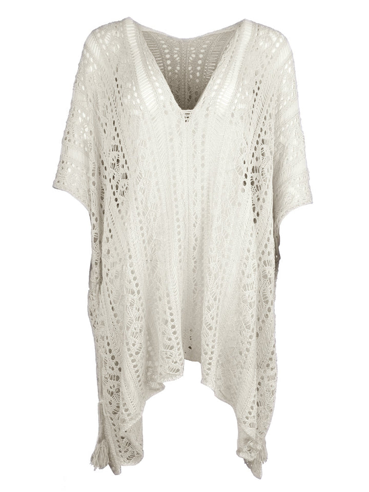 Stilla | V-hals Cover-up Med Frynse