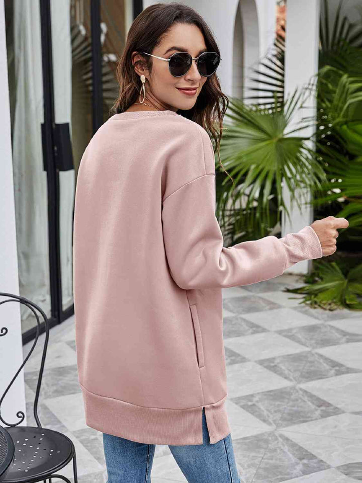 Stilla | Stop Believing Graphic Drop Shoulder Sweatshirt