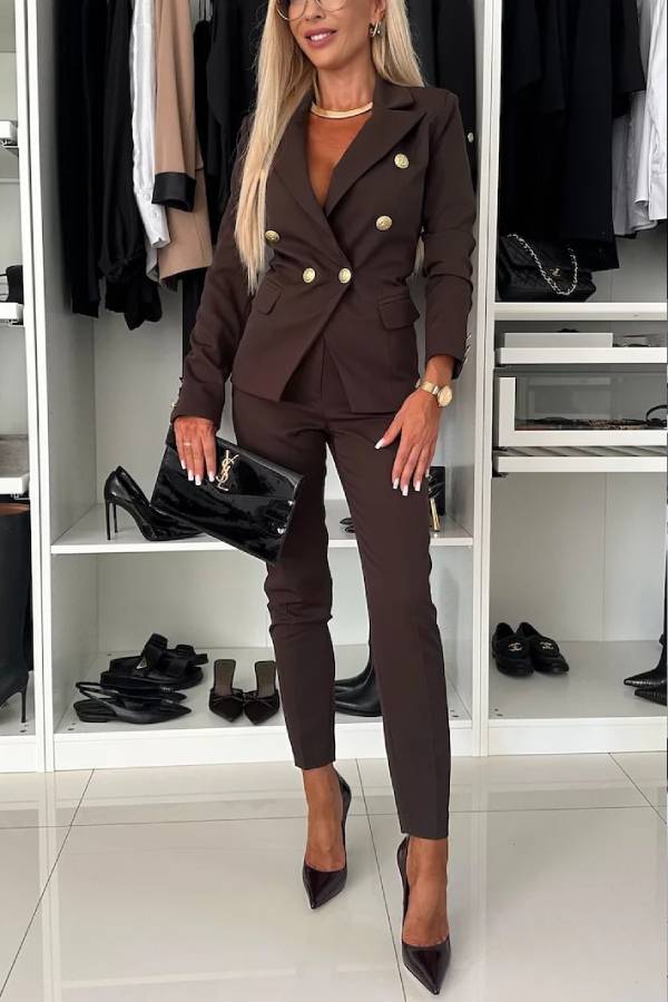 Stilla | Blazer Føl Selvtilliden Med Lange Ærmer, Revers Og Metalknapper