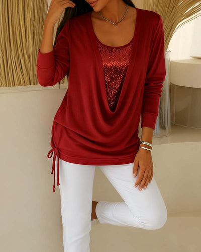 Stilla | Top med kontrastfarver i to-i-en look