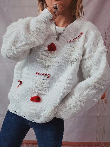 Stilla | Detaljeret Rund Hals Langærmet Sweater