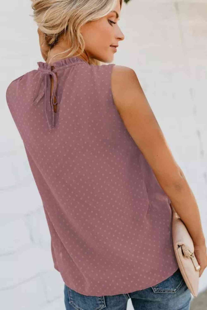 Stilla | Smocked Tie Back Frill Trim Tank