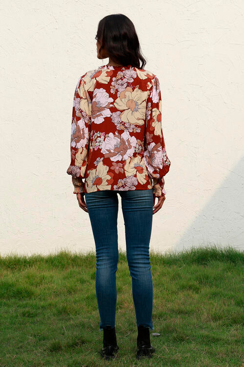 Stilla | V-hals Smocked Lantern Ærme Bluse