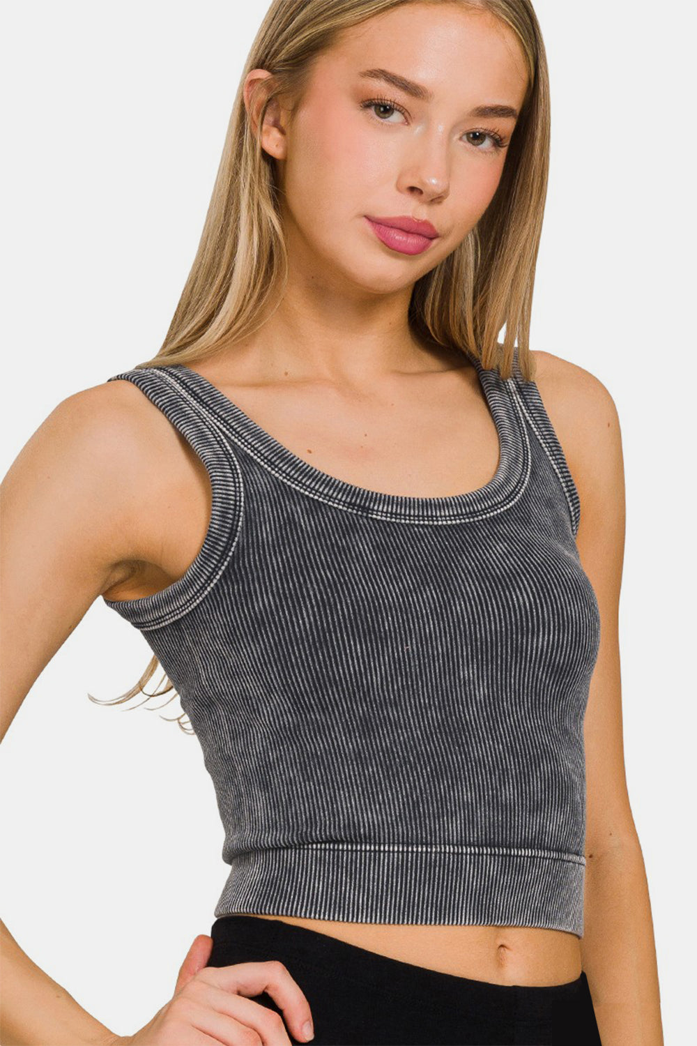 Stilla | Vasket Scoop Neck Bred Strop Tank