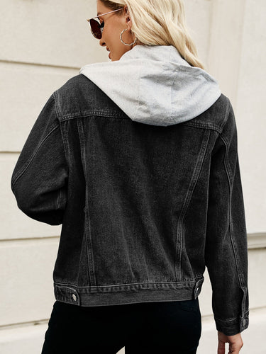 Stilla | Hættetrøje Knappen up Denim Jakke
