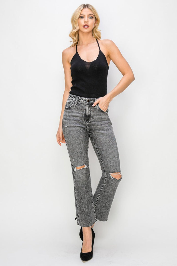 Stilla | Høj Talje Slidte Lige Jeans