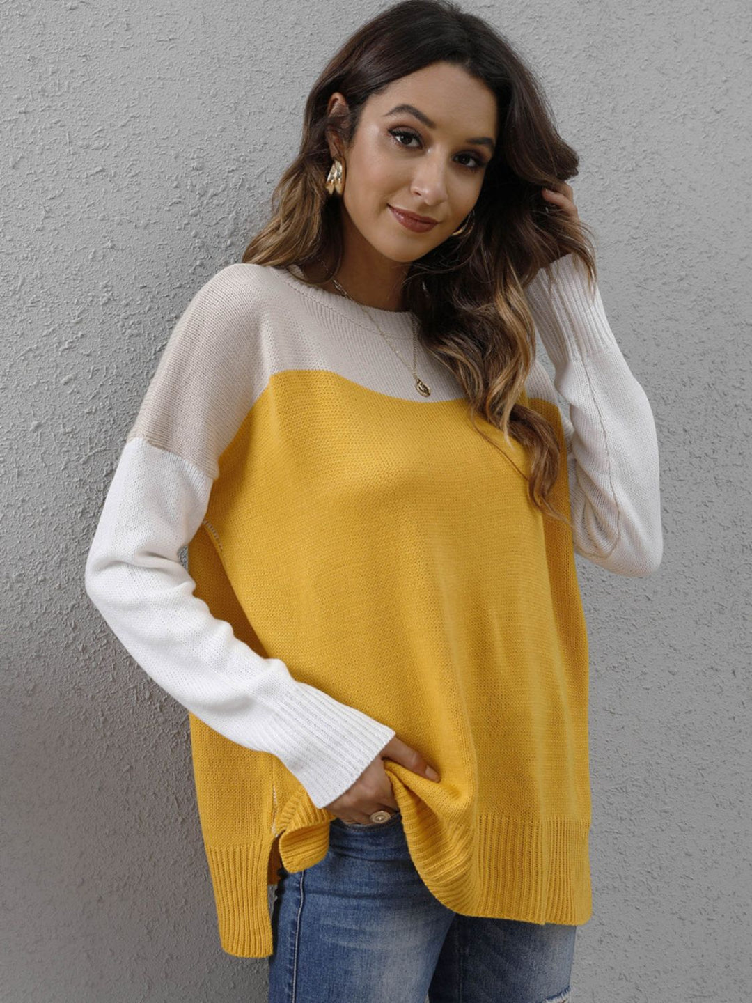 Stilla | Modisch Blokfarver Pullover Chic