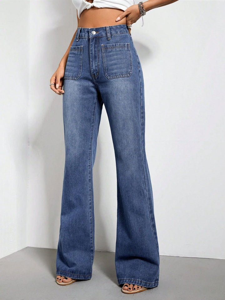 Stilla | Talje Bootcut Jeans med Lommer
