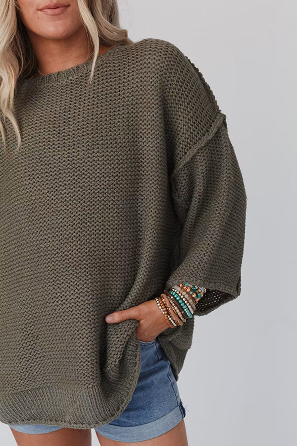 Stilla | Lunt Chunky Strik Sweater med Rund Hals