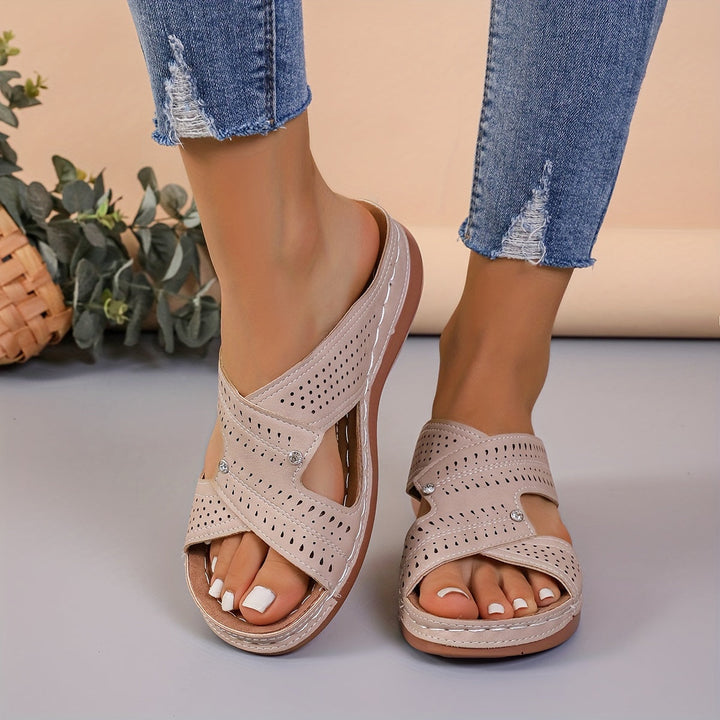 Stilla | Årgang Stil Sandaler Flade Sandaler Med Nitter Bekvemme Sommer Sko