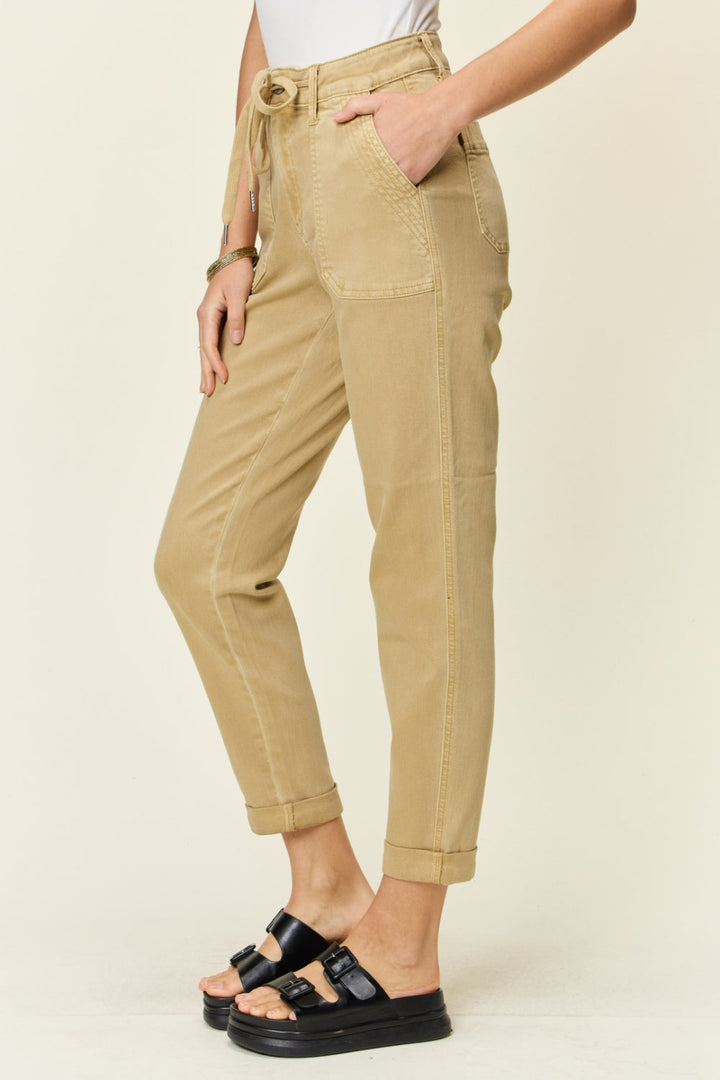 Stilla | Blå Plus Size Høj Talje Jogger Jeans