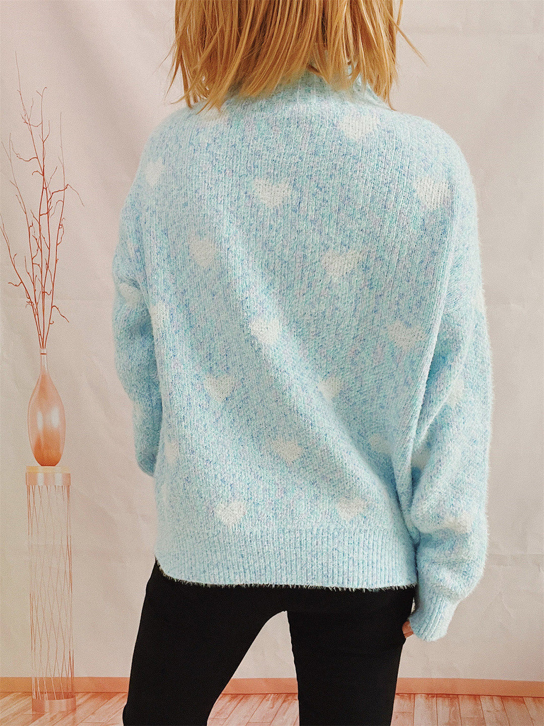 Stilla | Heathered Turtleneck Drop Shoulder Sweater