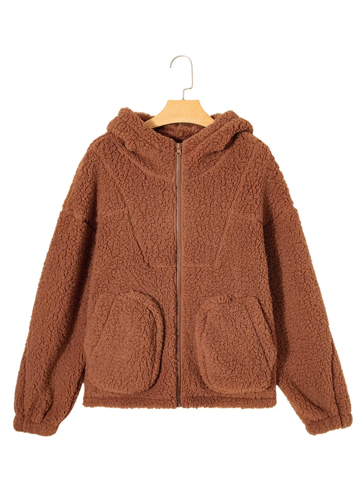 Stilla | Dame Relaxed Fit Zip Up Teddyjakke