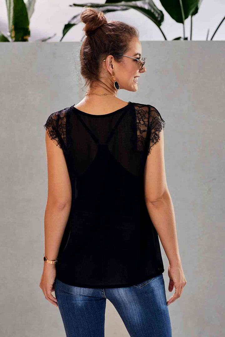Stilla | Trim Spliced Lace V-hals Tank