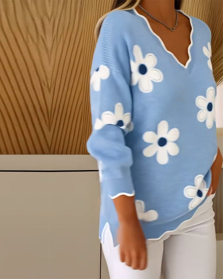 Stilla | Jacquard V-Udskæring Moderigtig