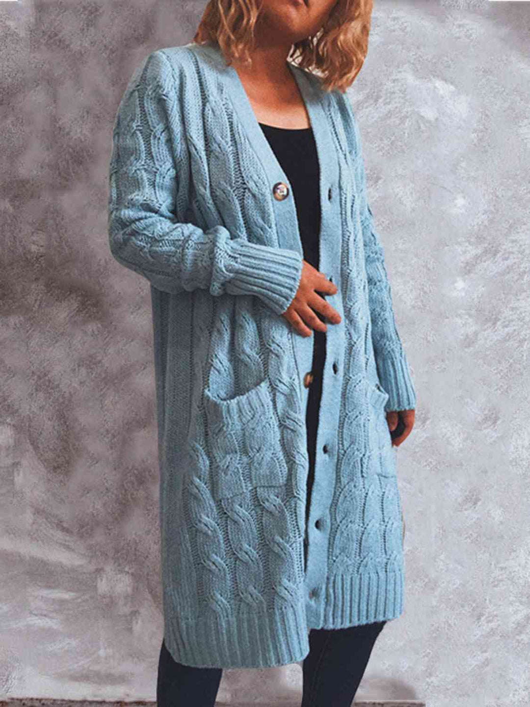 Stilla | Op Kabel-strikket Cardigan Med Lommer