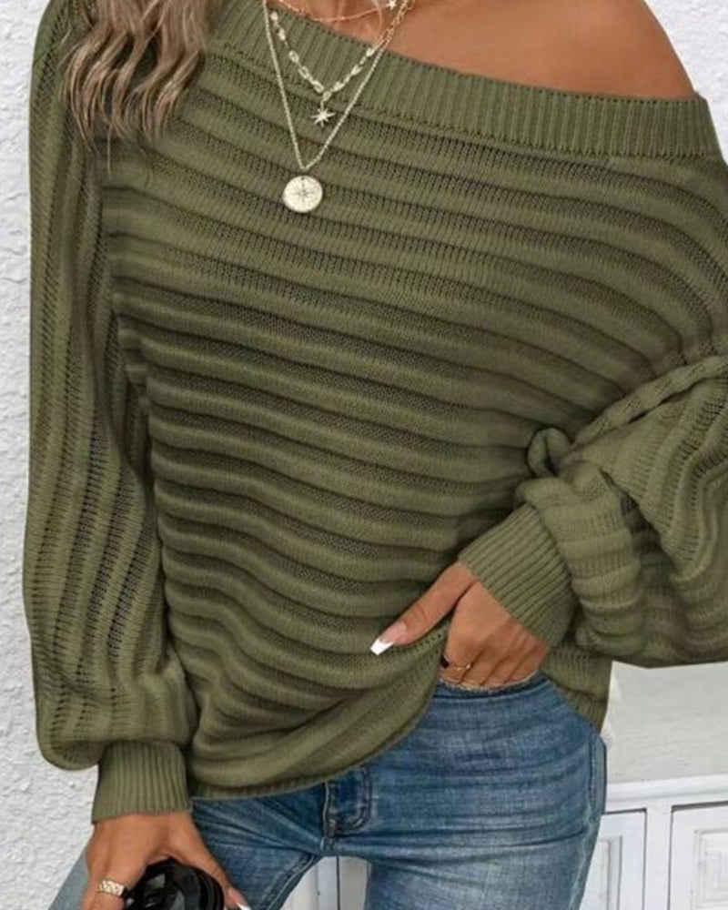 Stilla | Ribstrikket pullover i ensfarvet