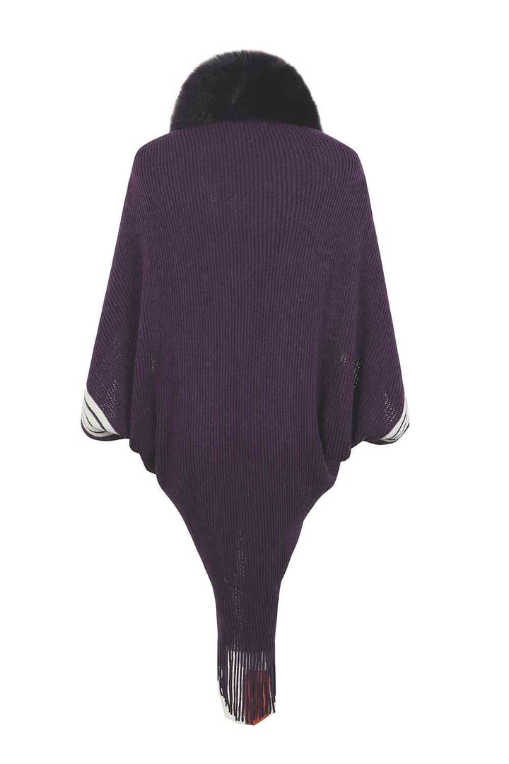Stilla | Frynse Detalje Langærmet Poncho
